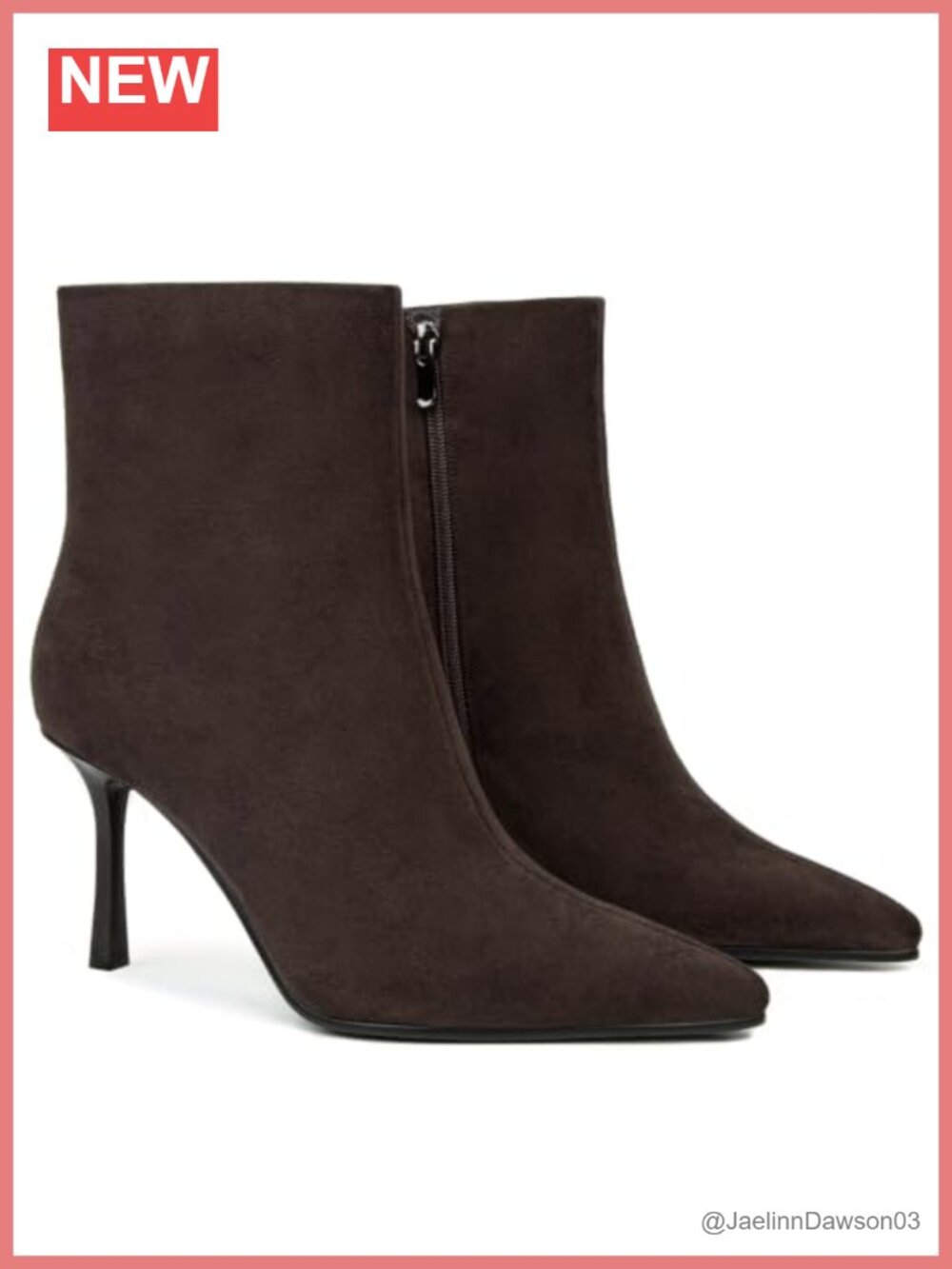 Women's Pointed Toe Suede Ankle Boots Stiletto Heel Side Zip Booties